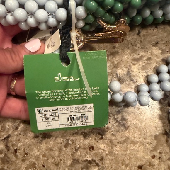 kate spade Beaded Mini Top-Handle Bag in Light Blue and Green - Picture 3 of 6